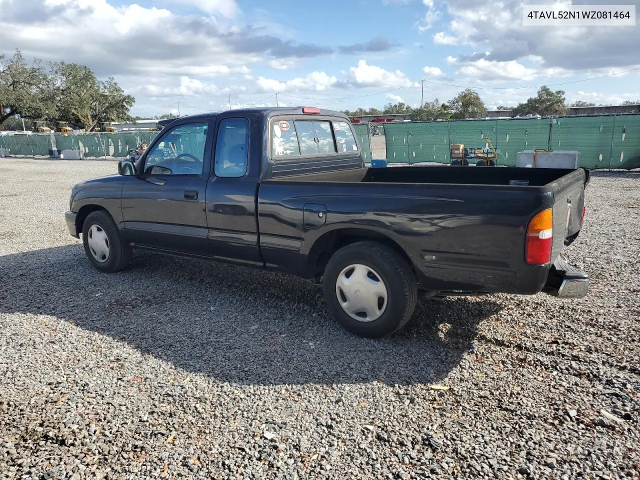 1998 Toyota Tacoma Xtracab VIN: 4TAVL52N1WZ081464 Lot: 78520054