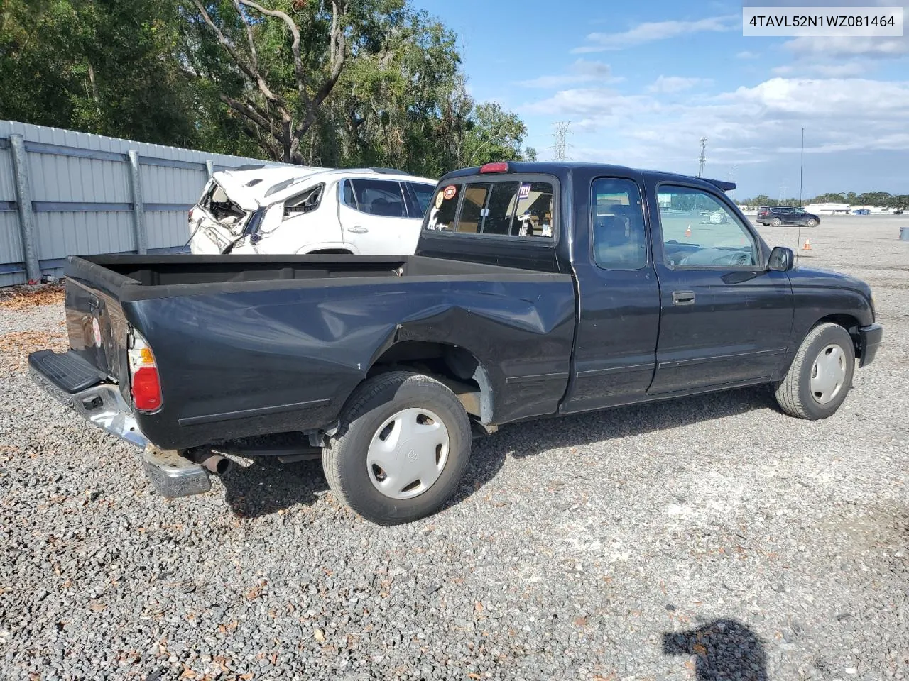 1998 Toyota Tacoma Xtracab VIN: 4TAVL52N1WZ081464 Lot: 78520054