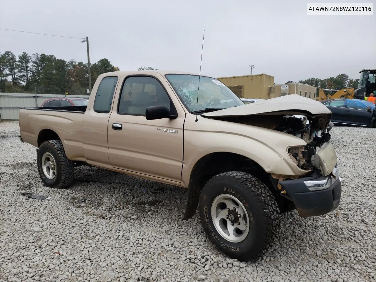 1998 Toyota Tacoma Xtracab VIN: 4TAWN72N8WZ129116 Lot: 79041944