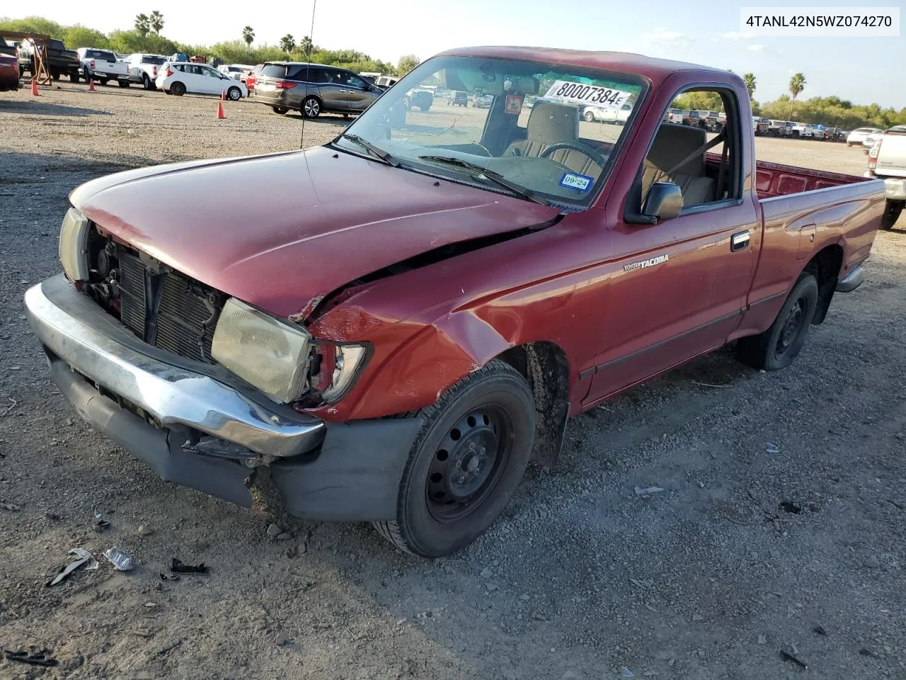 1998 Toyota Tacoma VIN: 4TANL42N5WZ074270 Lot: 80007384