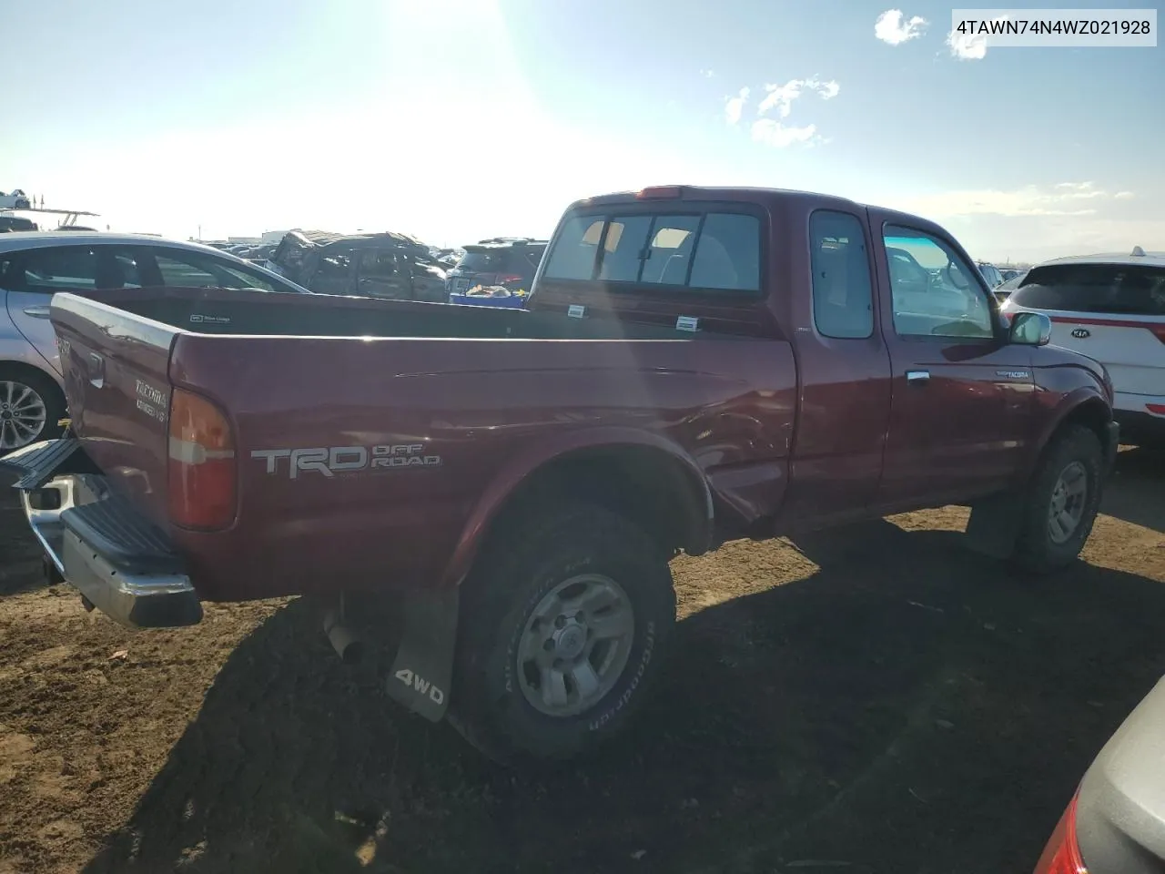 1998 Toyota Tacoma Xtracab Limited VIN: 4TAWN74N4WZ021928 Lot: 80288534