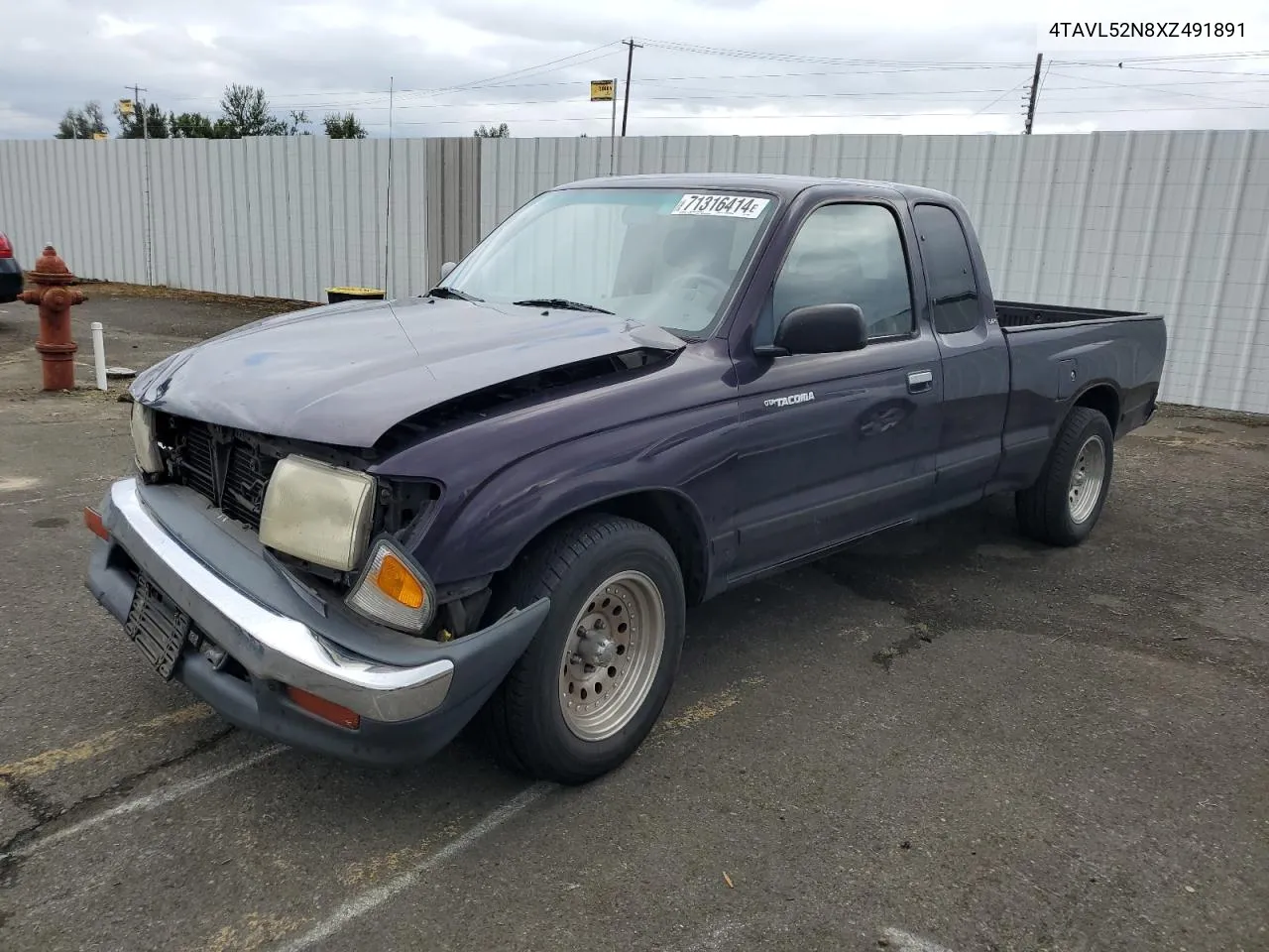 1999 Toyota Tacoma Xtracab VIN: 4TAVL52N8XZ491891 Lot: 71316414