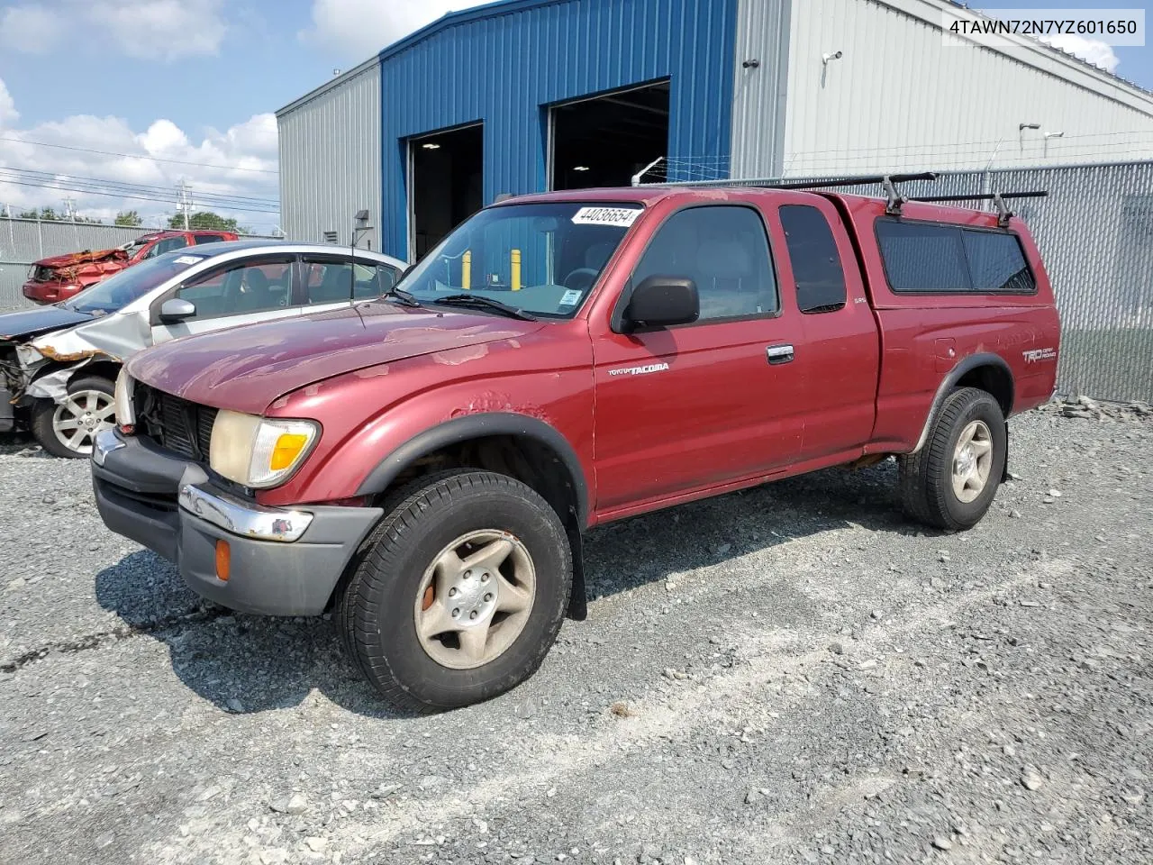 2000 Toyota Tacoma Xtracab VIN: 4TAWN72N7YZ601650 Lot: 44036654