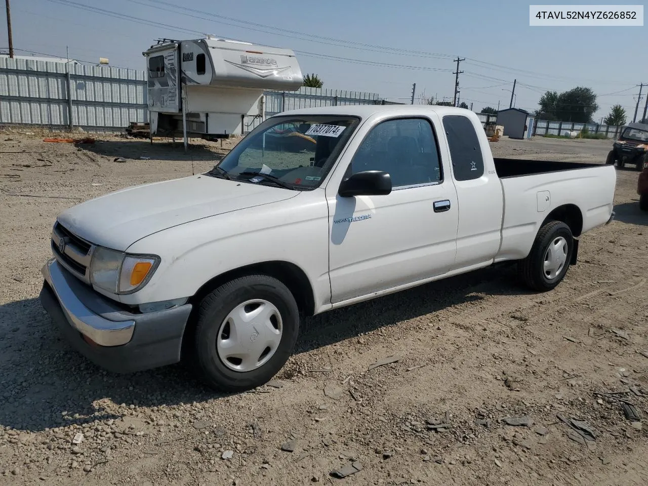 2000 Toyota Tacoma Xtracab VIN: 4TAVL52N4YZ626852 Lot: 70377074