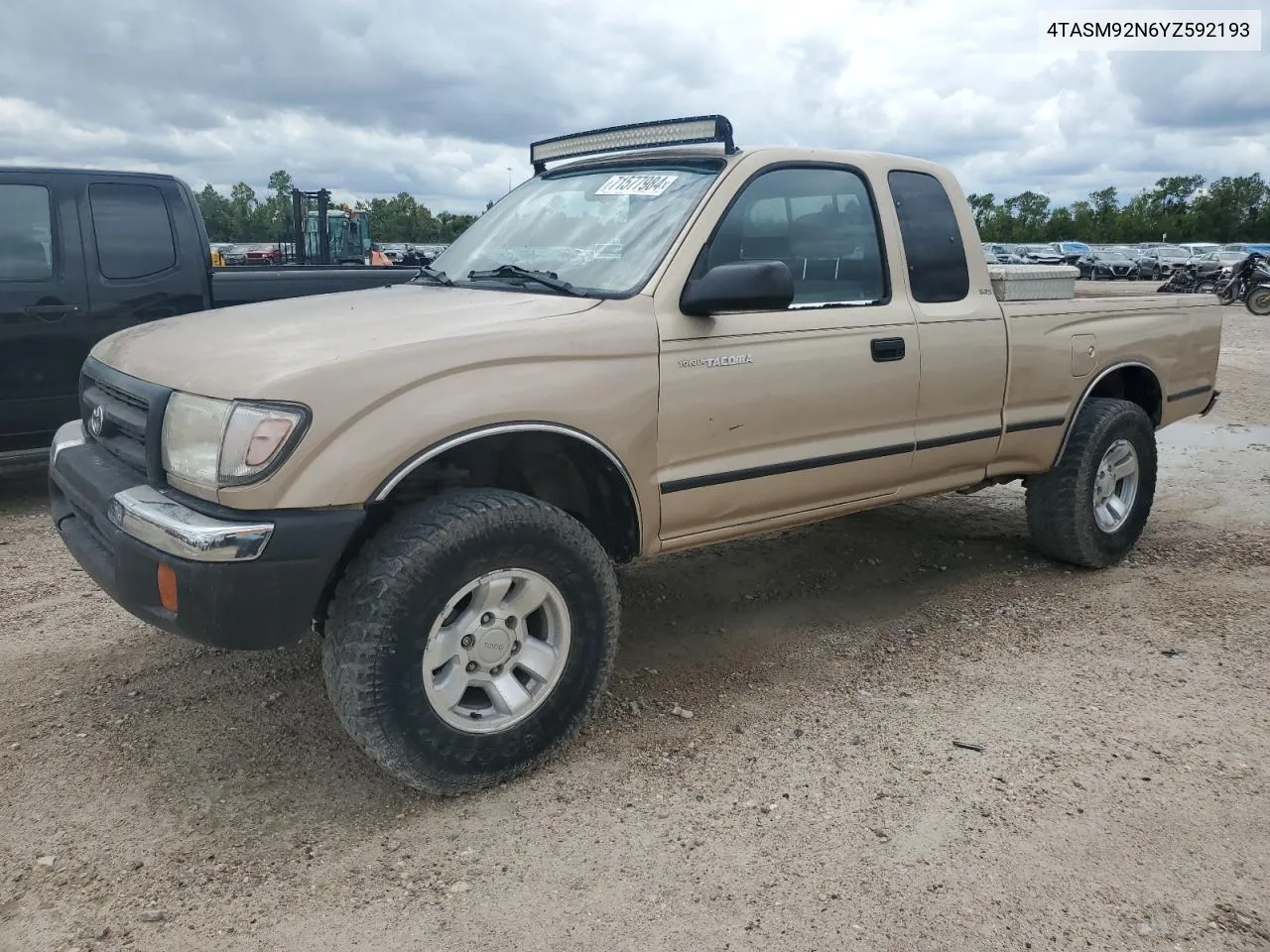 2000 Toyota Tacoma Xtracab Prerunner VIN: 4TASM92N6YZ592193 Lot: 71577984