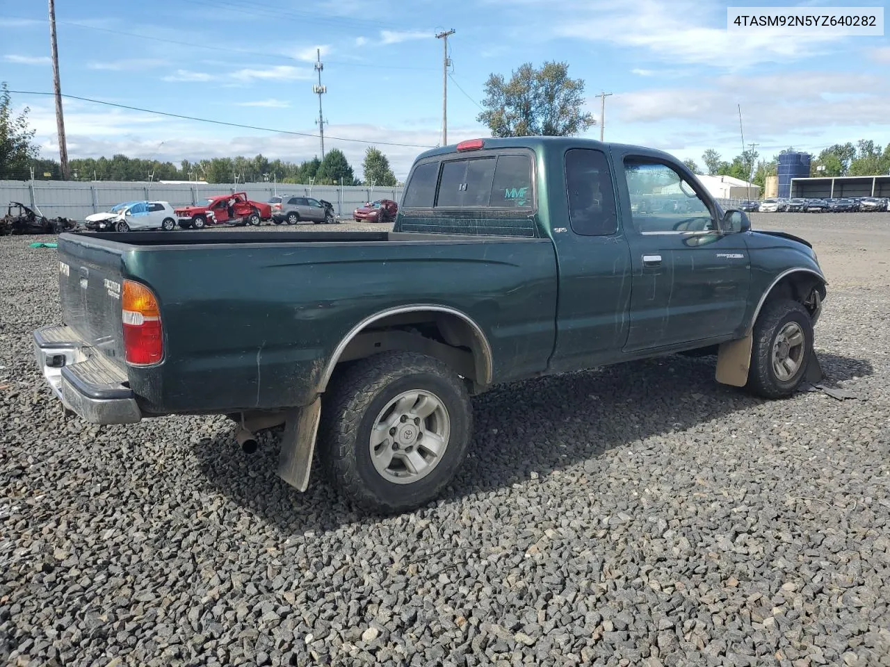 2000 Toyota Tacoma Xtracab Prerunner VIN: 4TASM92N5YZ640282 Lot: 72269534