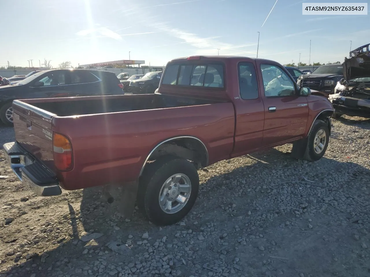 2000 Toyota Tacoma Xtracab Prerunner VIN: 4TASM92N5YZ635437 Lot: 74238084