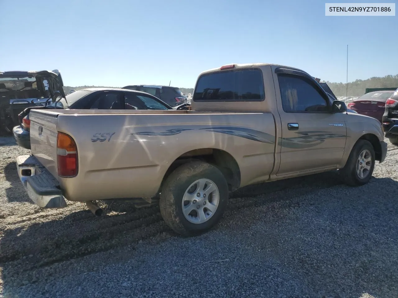 2000 Toyota Tacoma VIN: 5TENL42N9YZ701886 Lot: 74686934