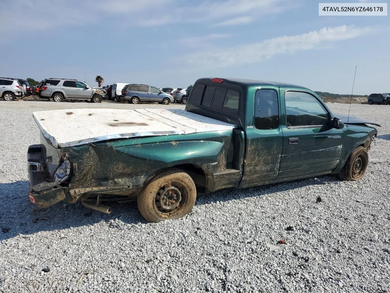 2000 Toyota Tacoma Xtracab VIN: 4TAVL52N6YZ646178 Lot: 74778204