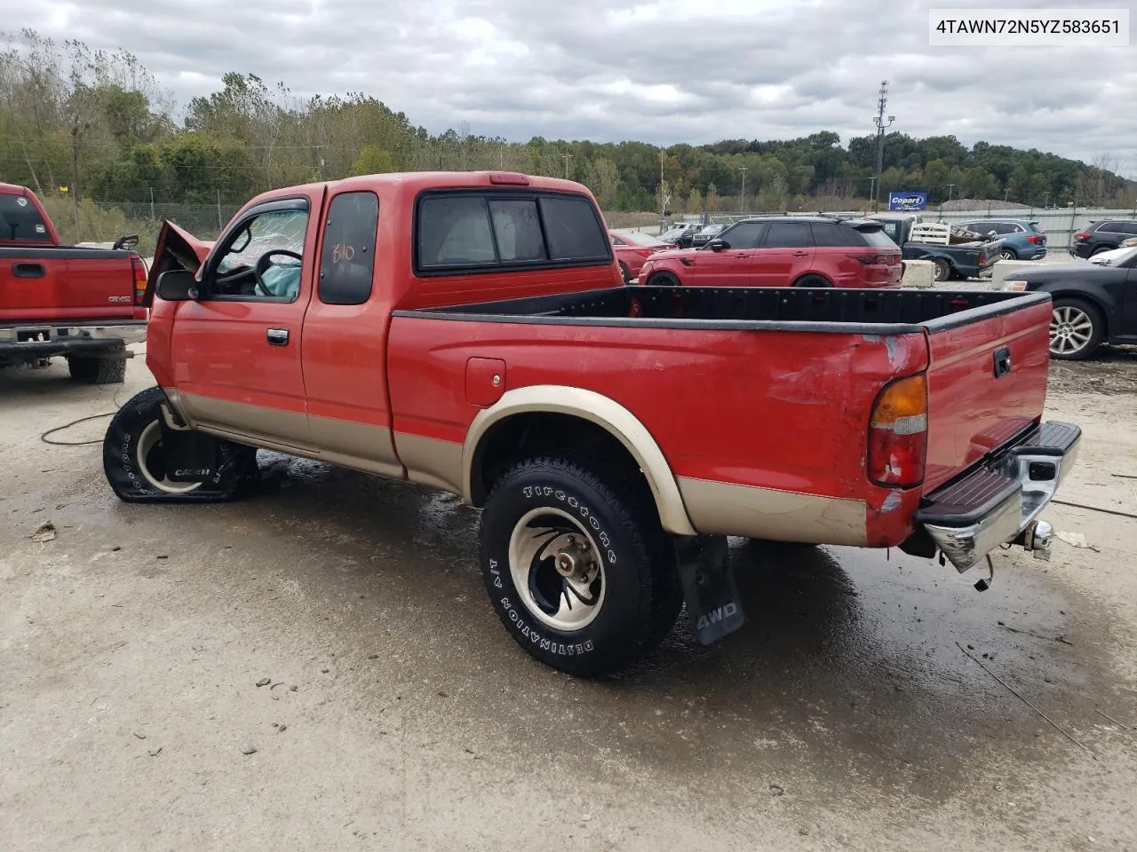 2000 Toyota Tacoma Xtracab VIN: 4TAWN72N5YZ583651 Lot: 75711154