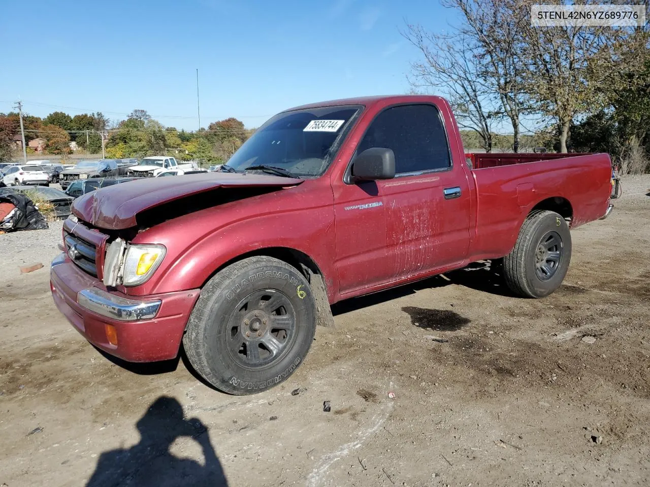 2000 Toyota Tacoma VIN: 5TENL42N6YZ689776 Lot: 75834744