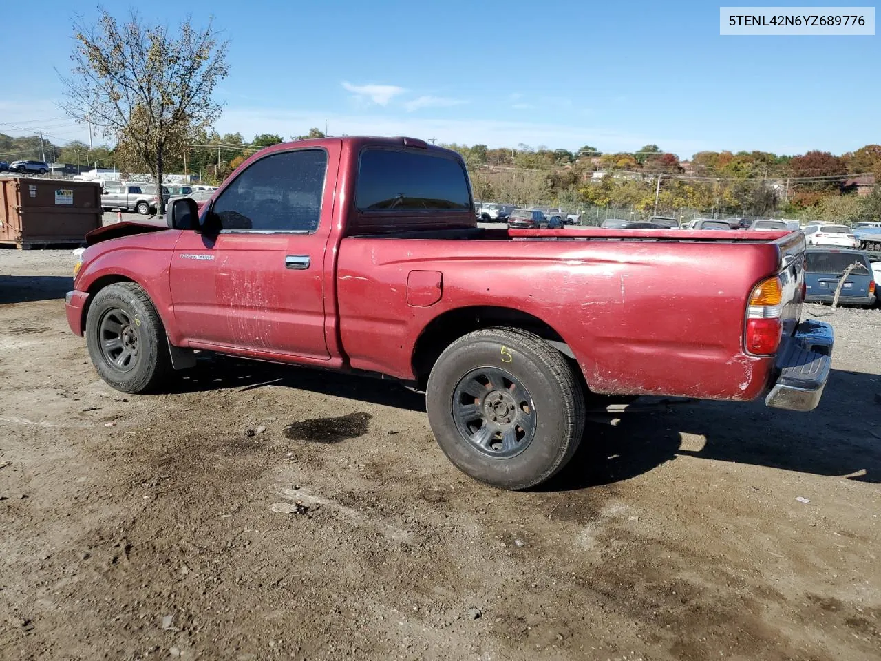 2000 Toyota Tacoma VIN: 5TENL42N6YZ689776 Lot: 75834744