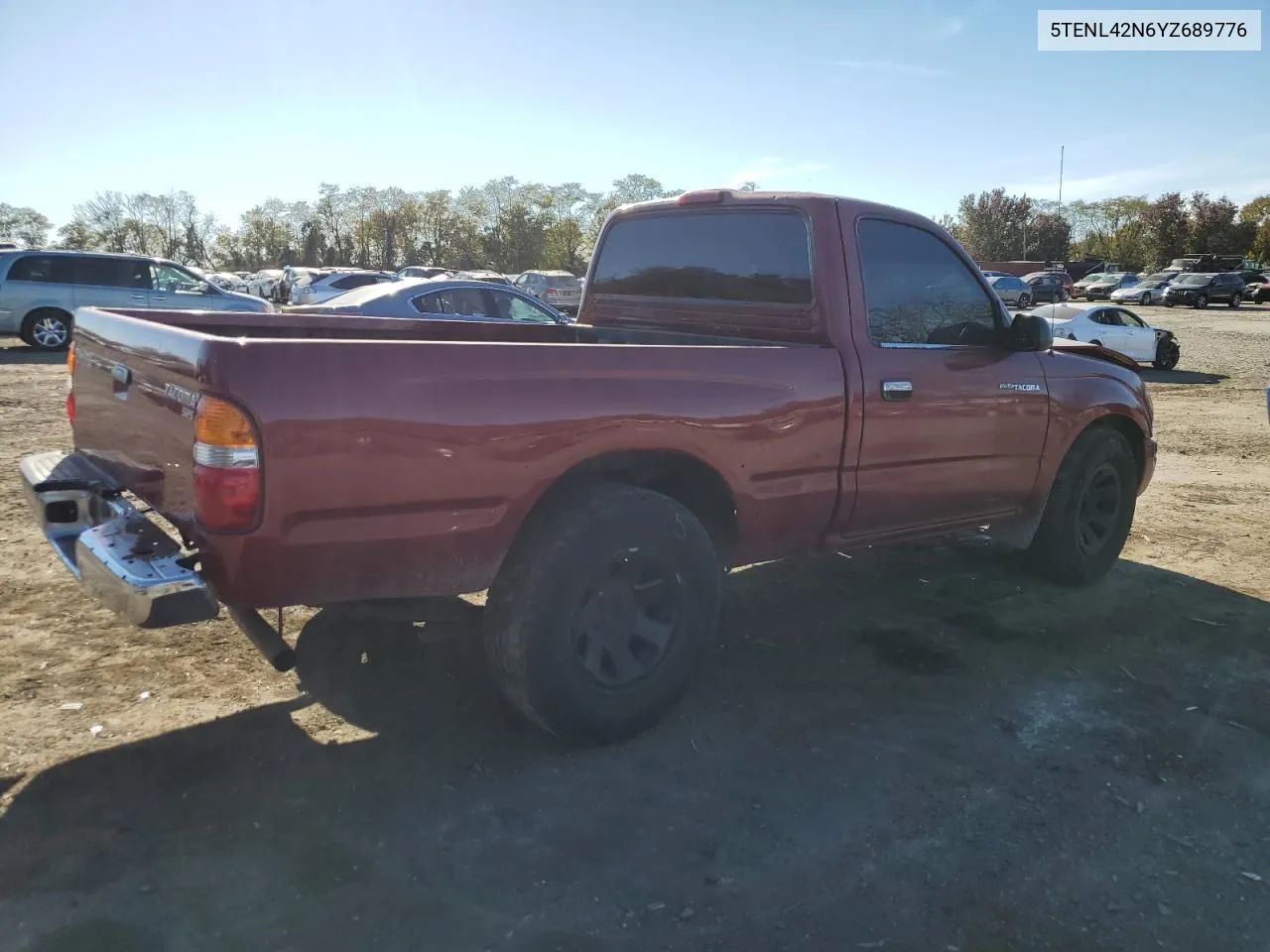 2000 Toyota Tacoma VIN: 5TENL42N6YZ689776 Lot: 75834744