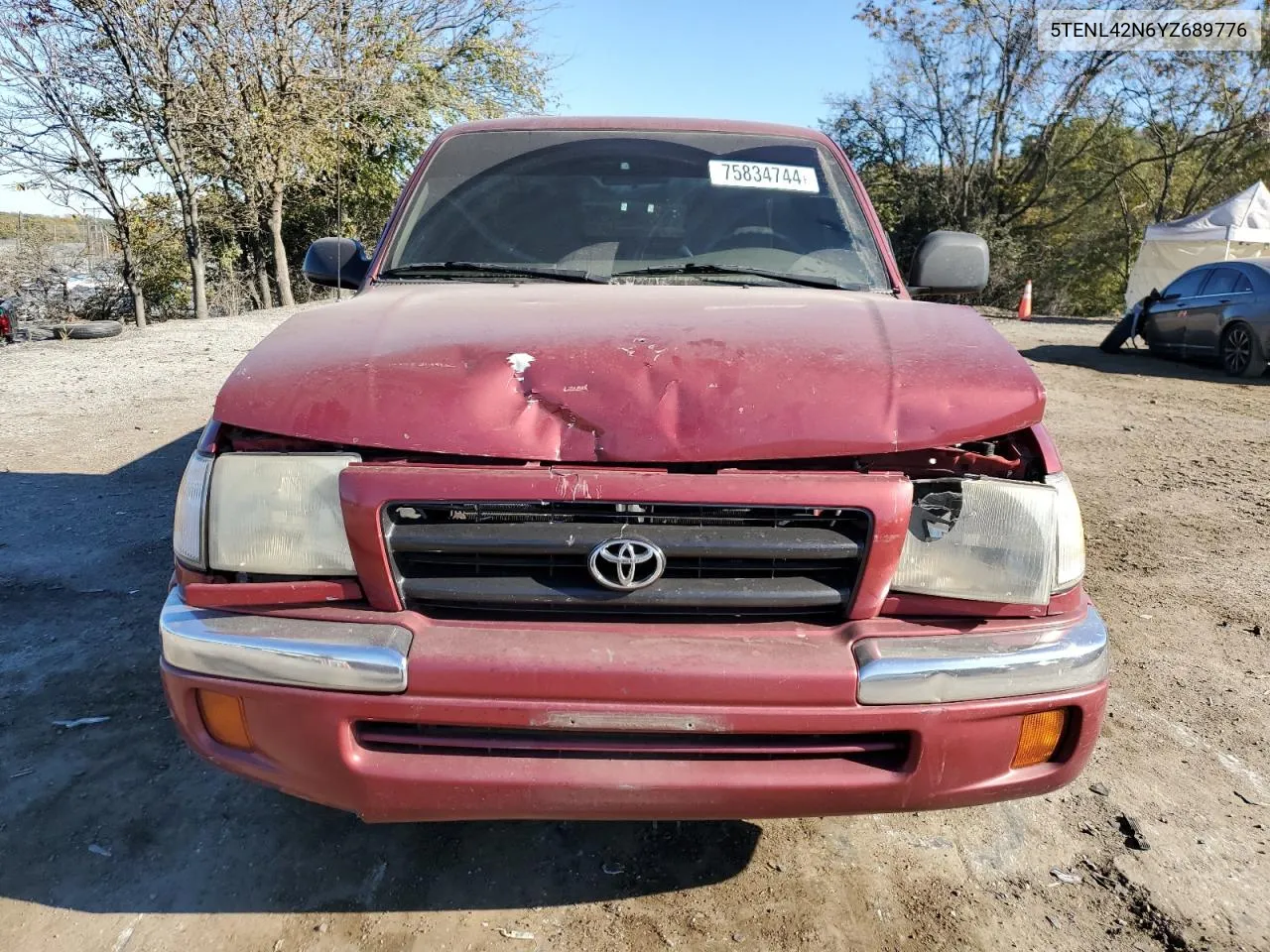 2000 Toyota Tacoma VIN: 5TENL42N6YZ689776 Lot: 75834744