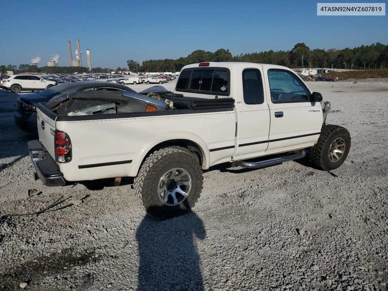 2000 Toyota Tacoma Xtracab Prerunner VIN: 4TASN92N4YZ607819 Lot: 77490714