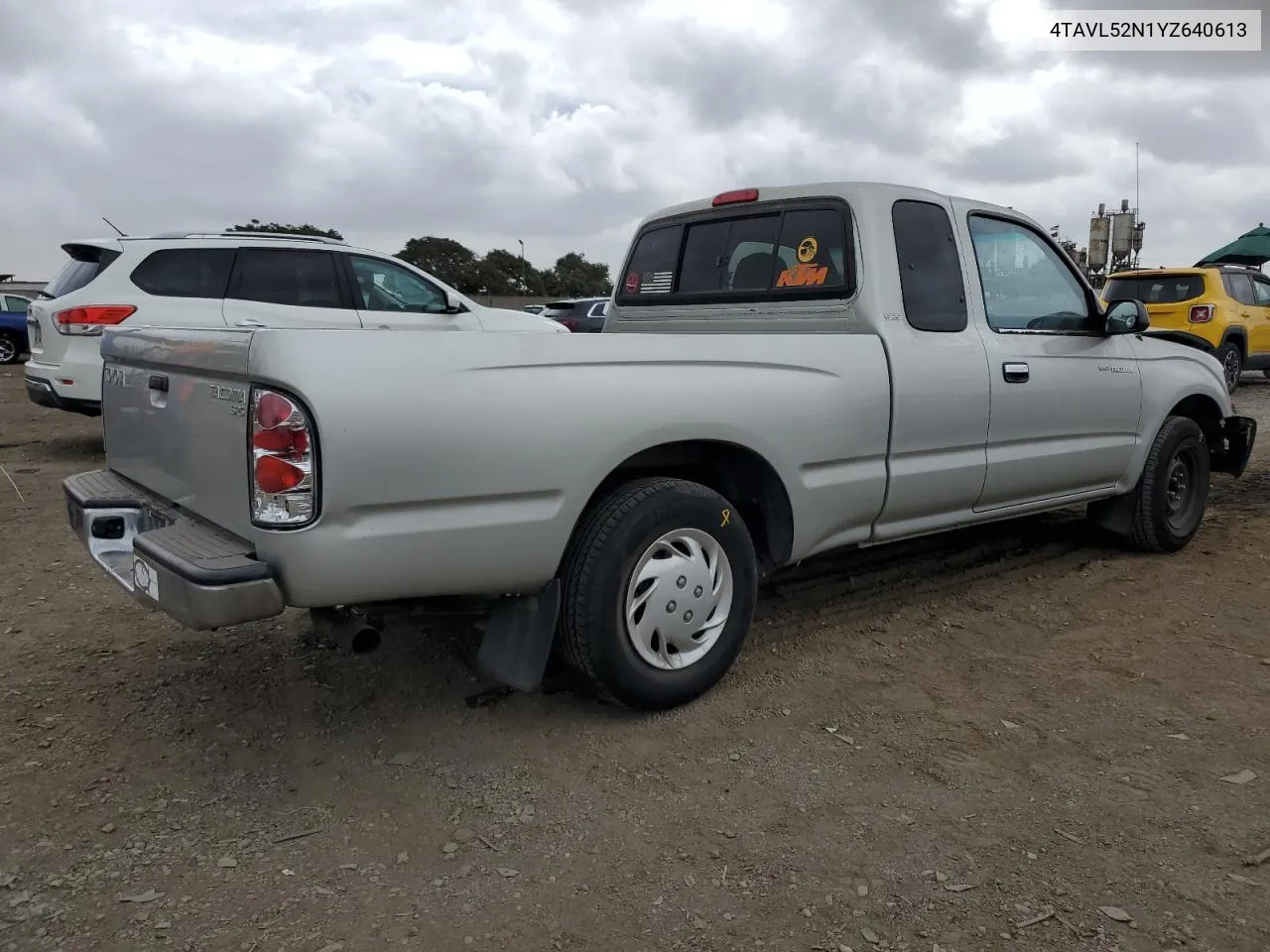 2000 Toyota Tacoma Xtracab VIN: 4TAVL52N1YZ640613 Lot: 78101394