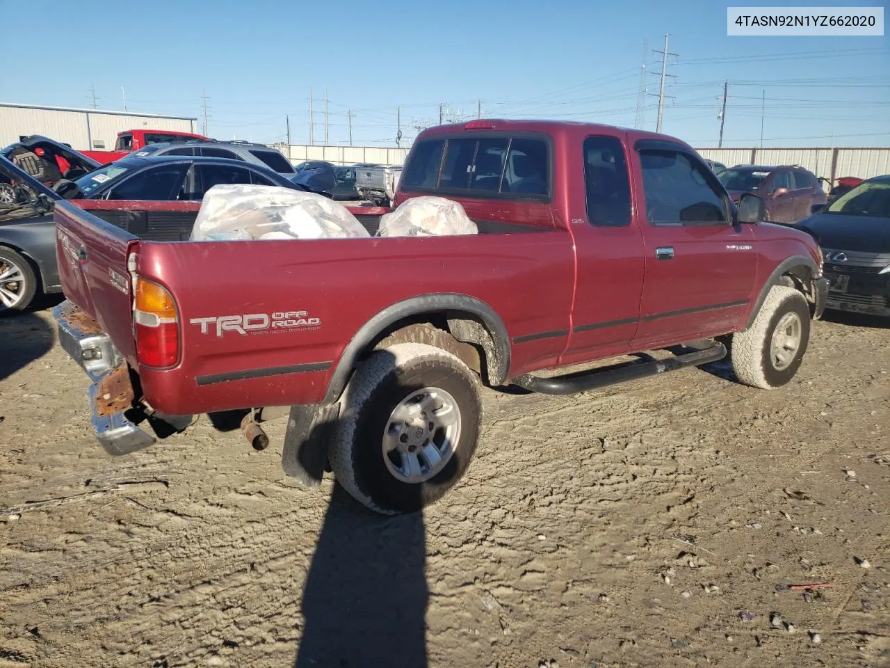 2000 Toyota Tacoma Xtracab Prerunner VIN: 4TASN92N1YZ662020 Lot: 78991684