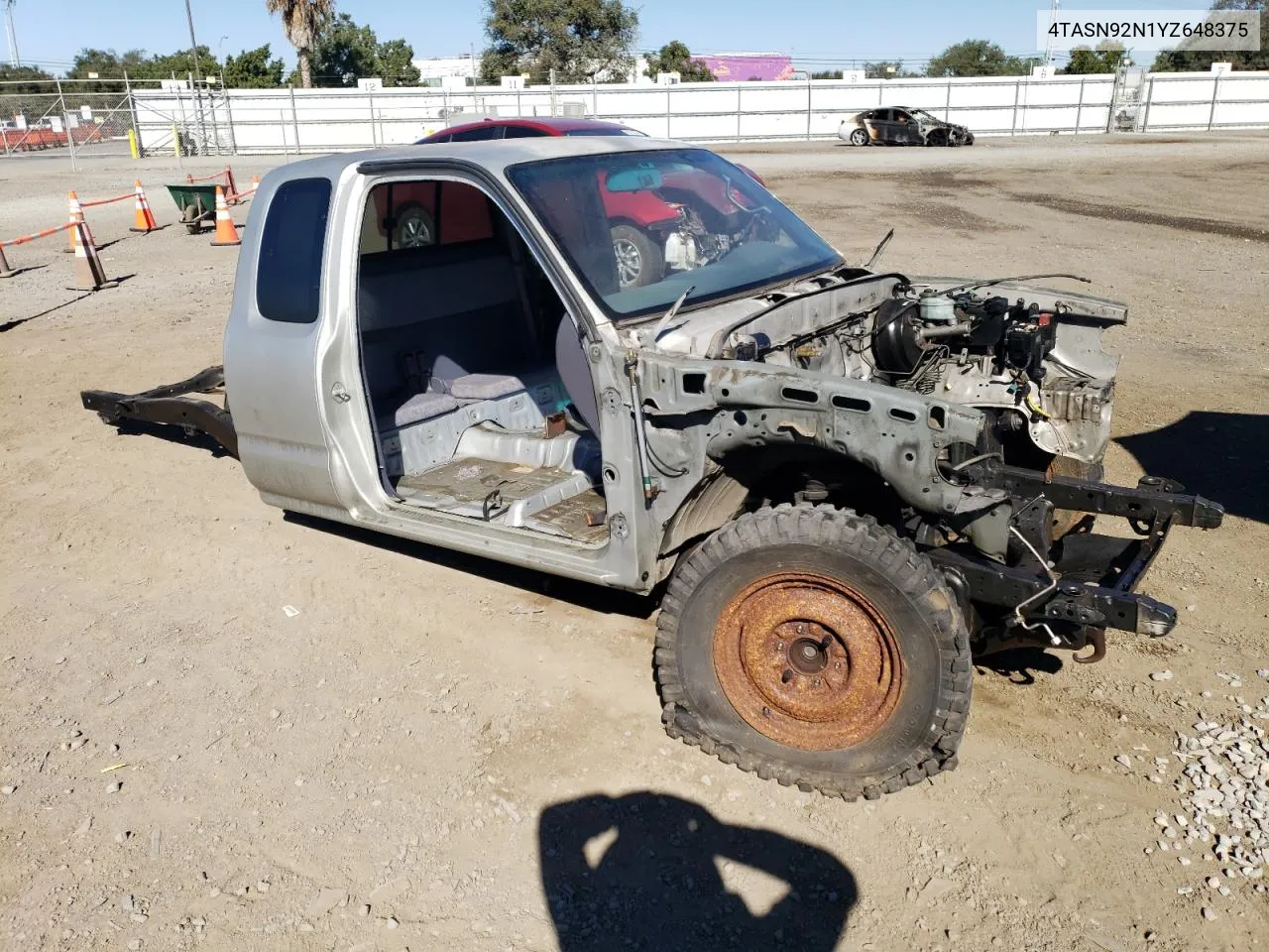 2000 Toyota Tacoma Xtracab Prerunner VIN: 4TASN92N1YZ648375 Lot: 80590614