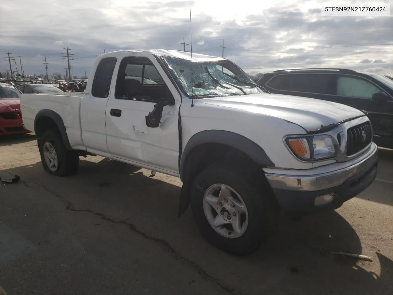 2001 Toyota Tacoma Xtracab Prerunner VIN: 5TESN92N21Z760424 Lot: 41865314