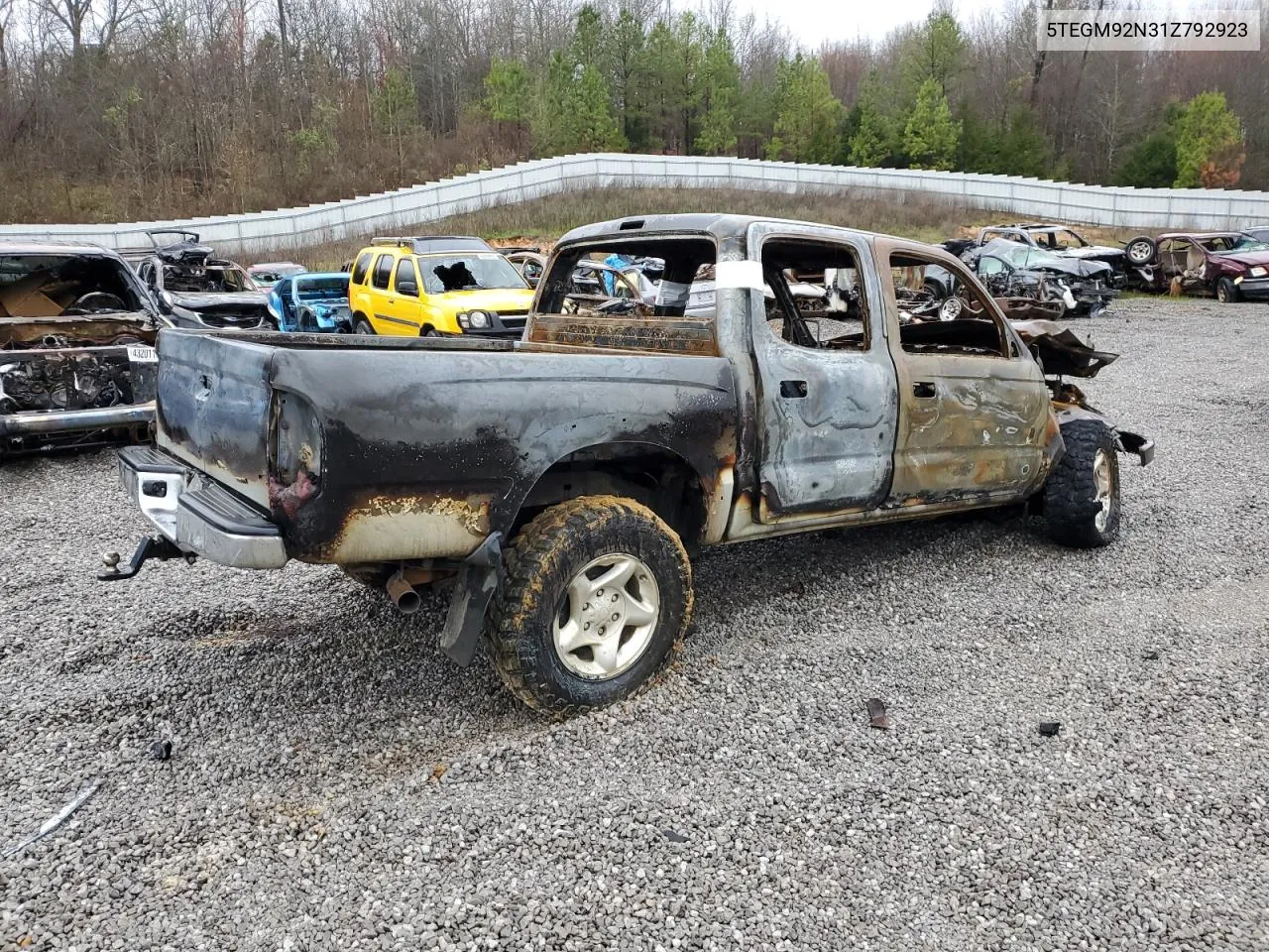 2001 Toyota Tacoma Double Cab Prerunner VIN: 5TEGM92N31Z792923 Lot: 46116294