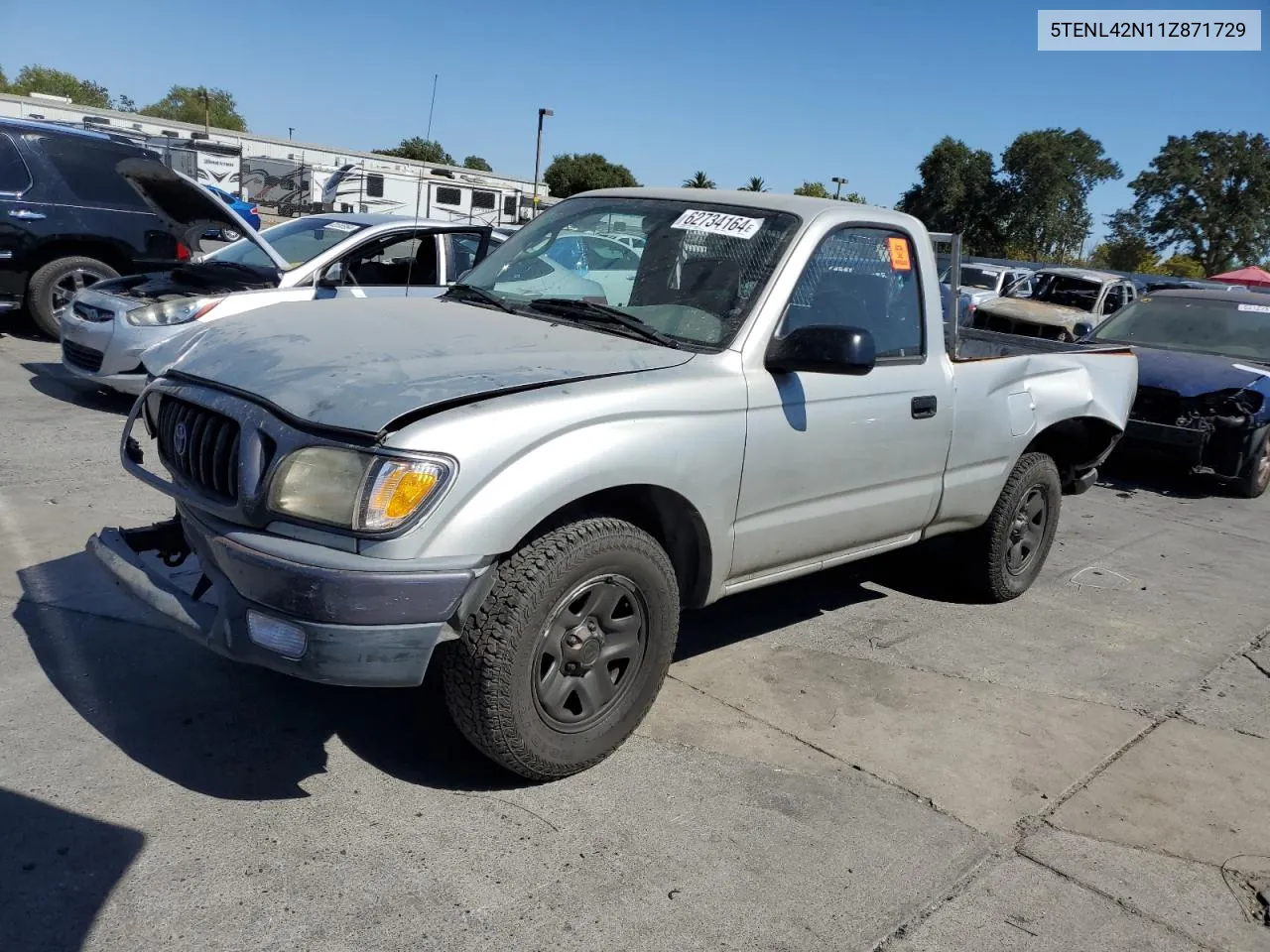 2001 Toyota Tacoma VIN: 5TENL42N11Z871729 Lot: 62734164