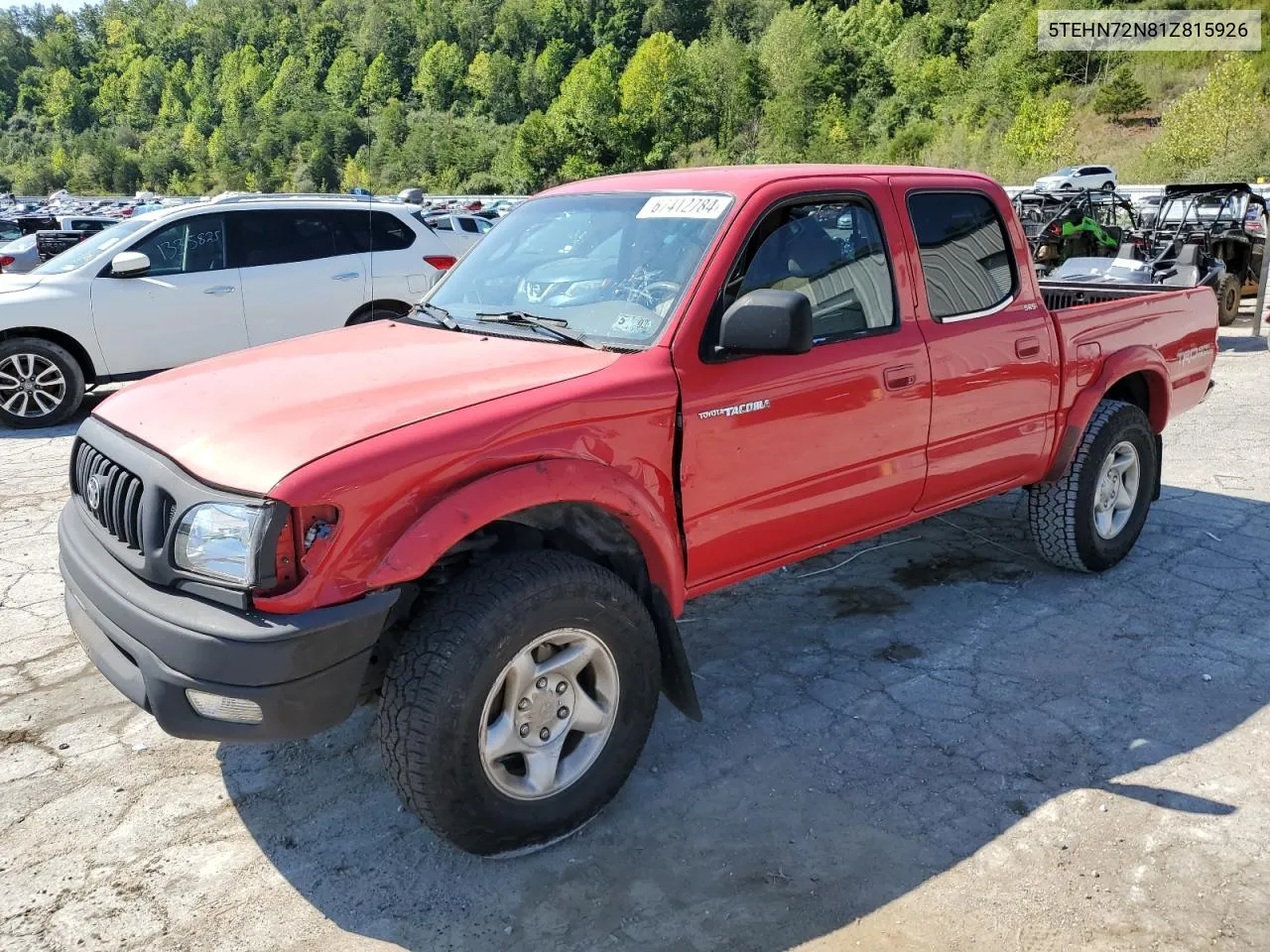 2001 Toyota Tacoma Double Cab VIN: 5TEHN72N81Z815926 Lot: 67412784