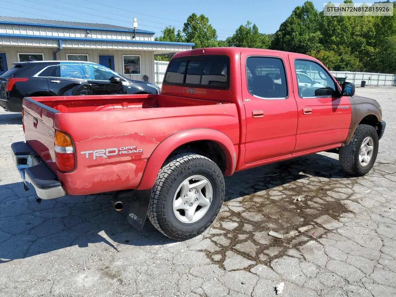 2001 Toyota Tacoma Double Cab VIN: 5TEHN72N81Z815926 Lot: 67412784