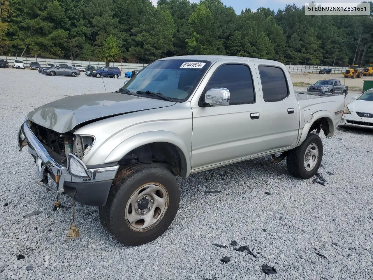 2001 Toyota Tacoma Double Cab Prerunner VIN: 5TEGN92NX1Z831651 Lot: 67441604