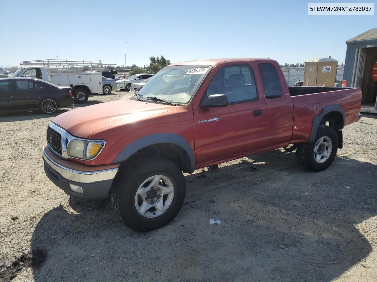 2001 Toyota Tacoma Xtracab VIN: 5TEWM72NX1Z783037 Lot: 68253854