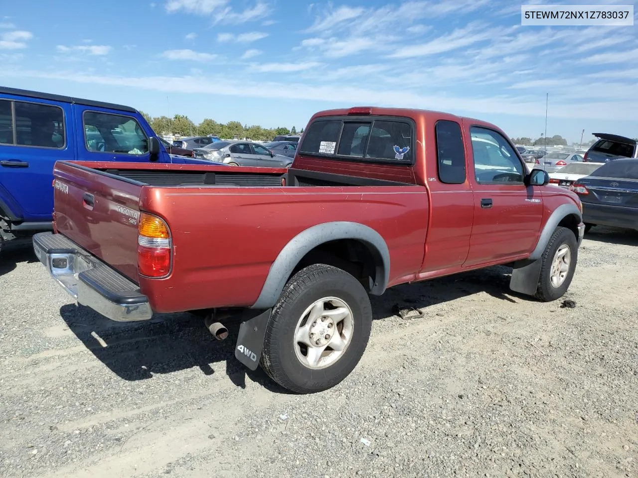 2001 Toyota Tacoma Xtracab VIN: 5TEWM72NX1Z783037 Lot: 68253854