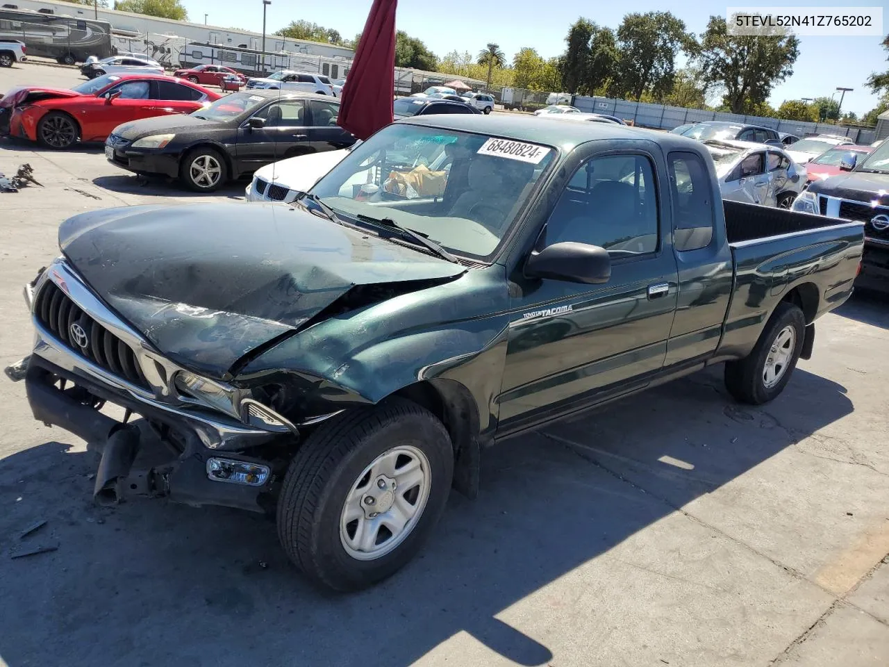 2001 Toyota Tacoma Xtracab VIN: 5TEVL52N41Z765202 Lot: 68480824