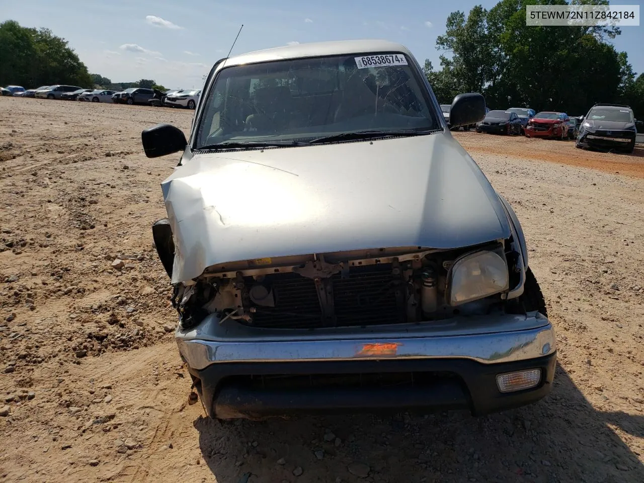 2001 Toyota Tacoma Xtracab VIN: 5TEWM72N11Z842184 Lot: 68538674