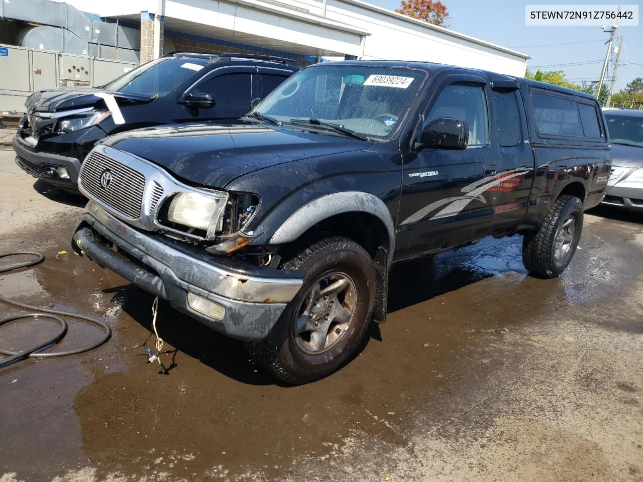 2001 Toyota Tacoma Xtracab VIN: 5TEWN72N91Z756442 Lot: 69039224