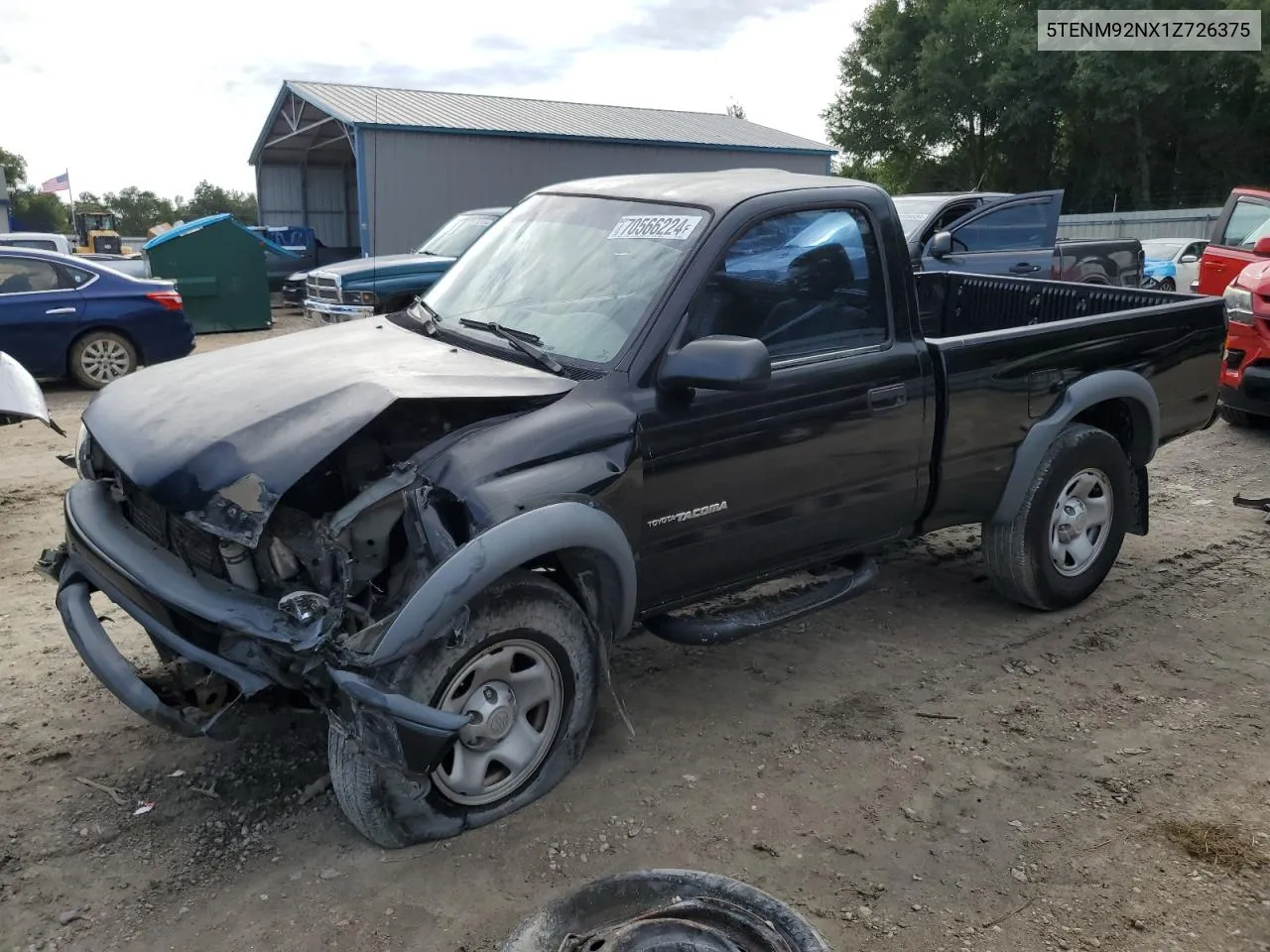 2001 Toyota Tacoma Prerunner VIN: 5TENM92NX1Z726375 Lot: 70566224