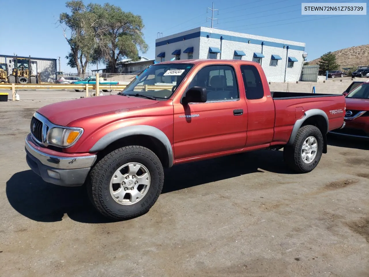 2001 Toyota Tacoma Xtracab VIN: 5TEWN72N61Z753739 Lot: 72450434