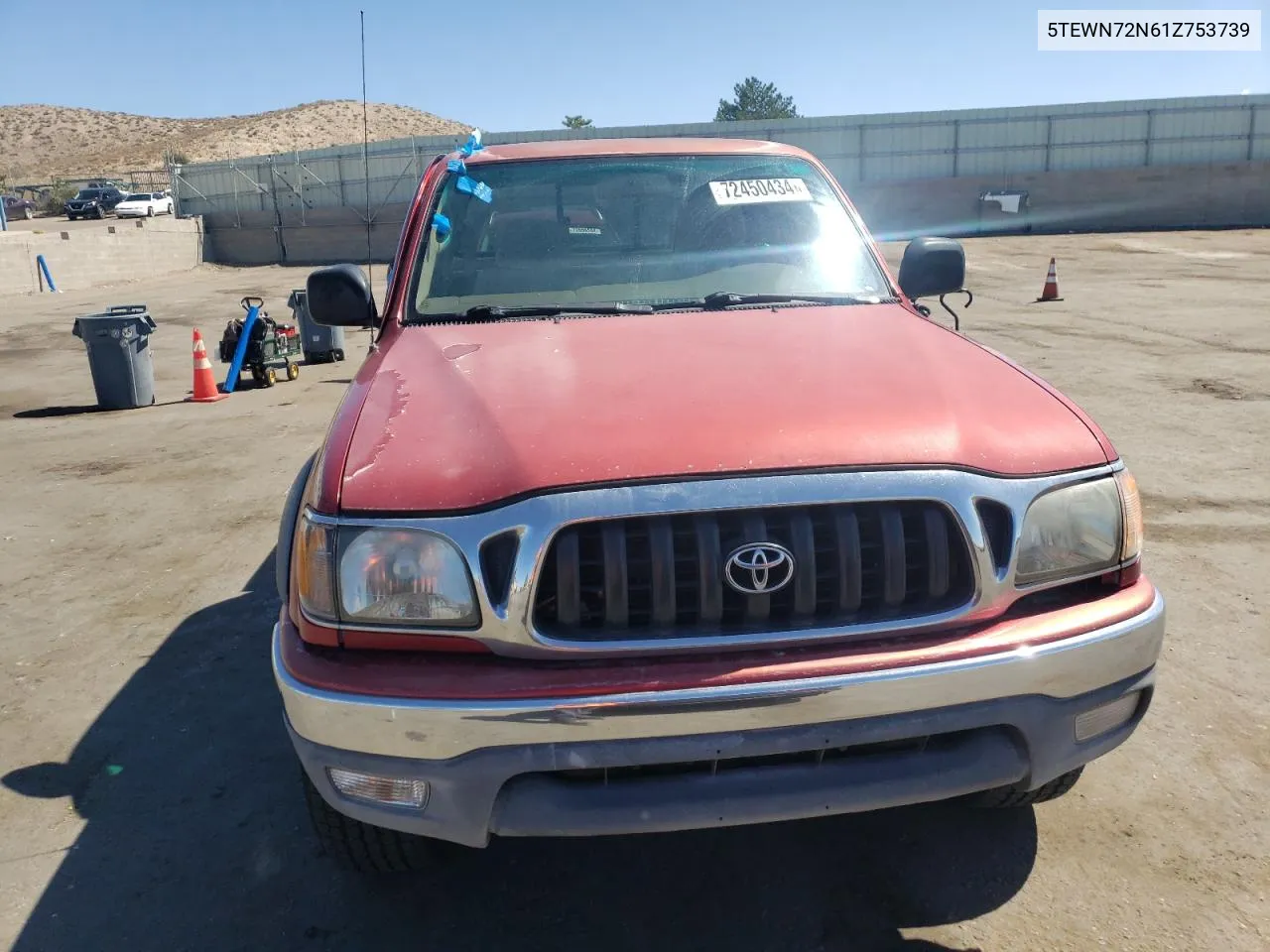 2001 Toyota Tacoma Xtracab VIN: 5TEWN72N61Z753739 Lot: 72450434