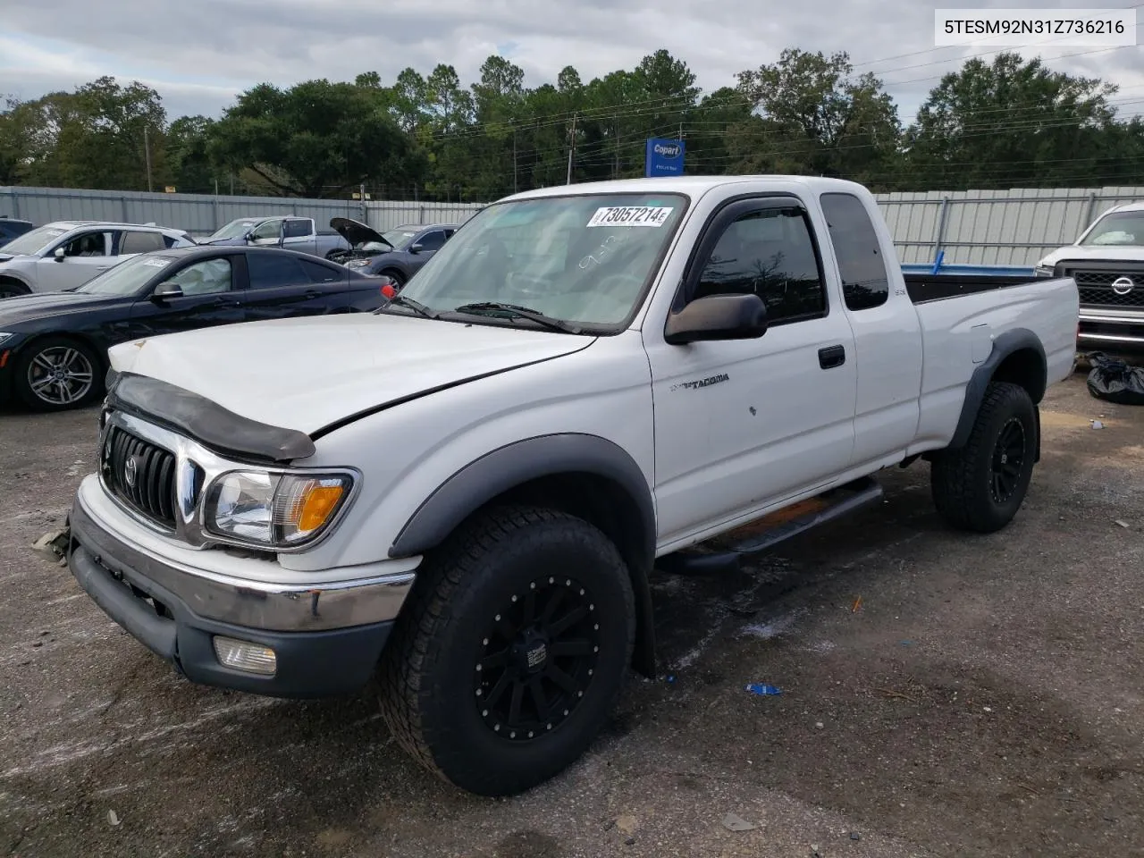 2001 Toyota Tacoma Xtracab Prerunner VIN: 5TESM92N31Z736216 Lot: 73057214