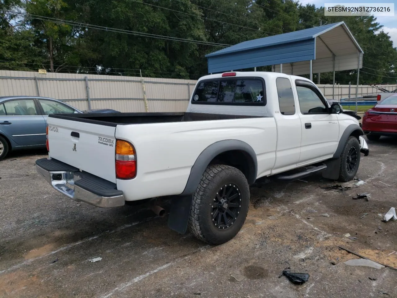 2001 Toyota Tacoma Xtracab Prerunner VIN: 5TESM92N31Z736216 Lot: 73057214