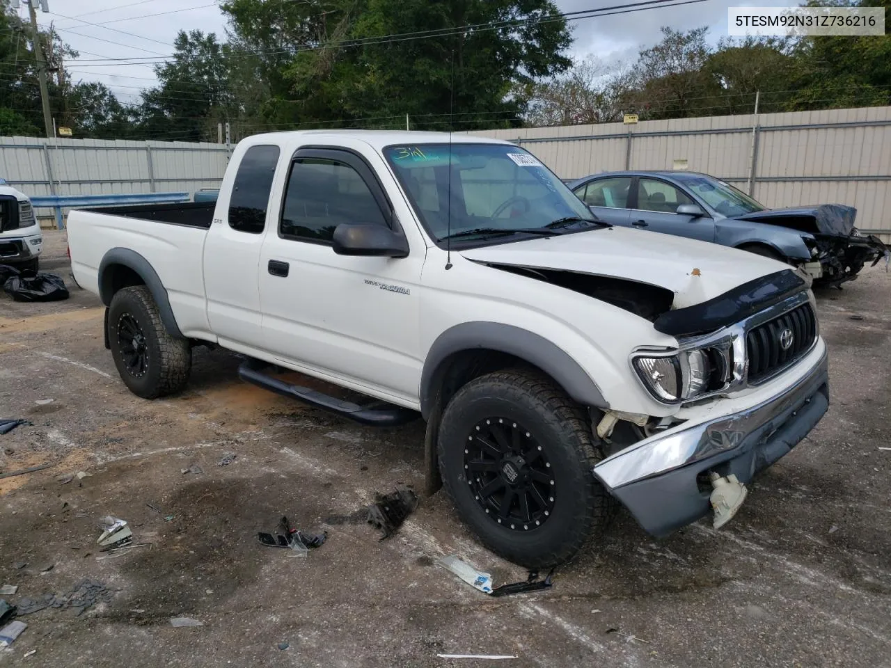 2001 Toyota Tacoma Xtracab Prerunner VIN: 5TESM92N31Z736216 Lot: 73057214