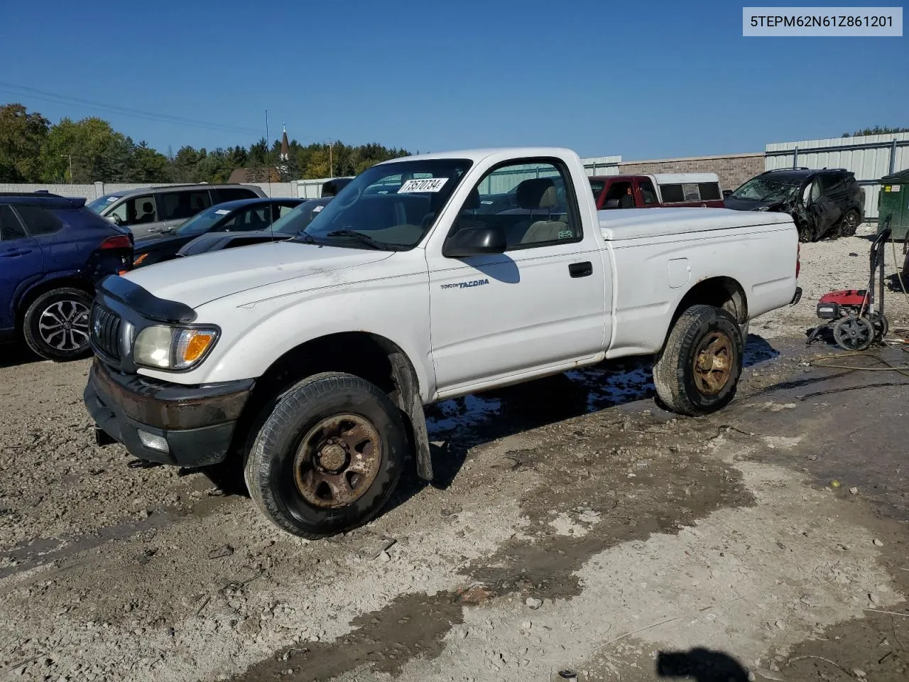 2001 Toyota Tacoma VIN: 5TEPM62N61Z861201 Lot: 73570734