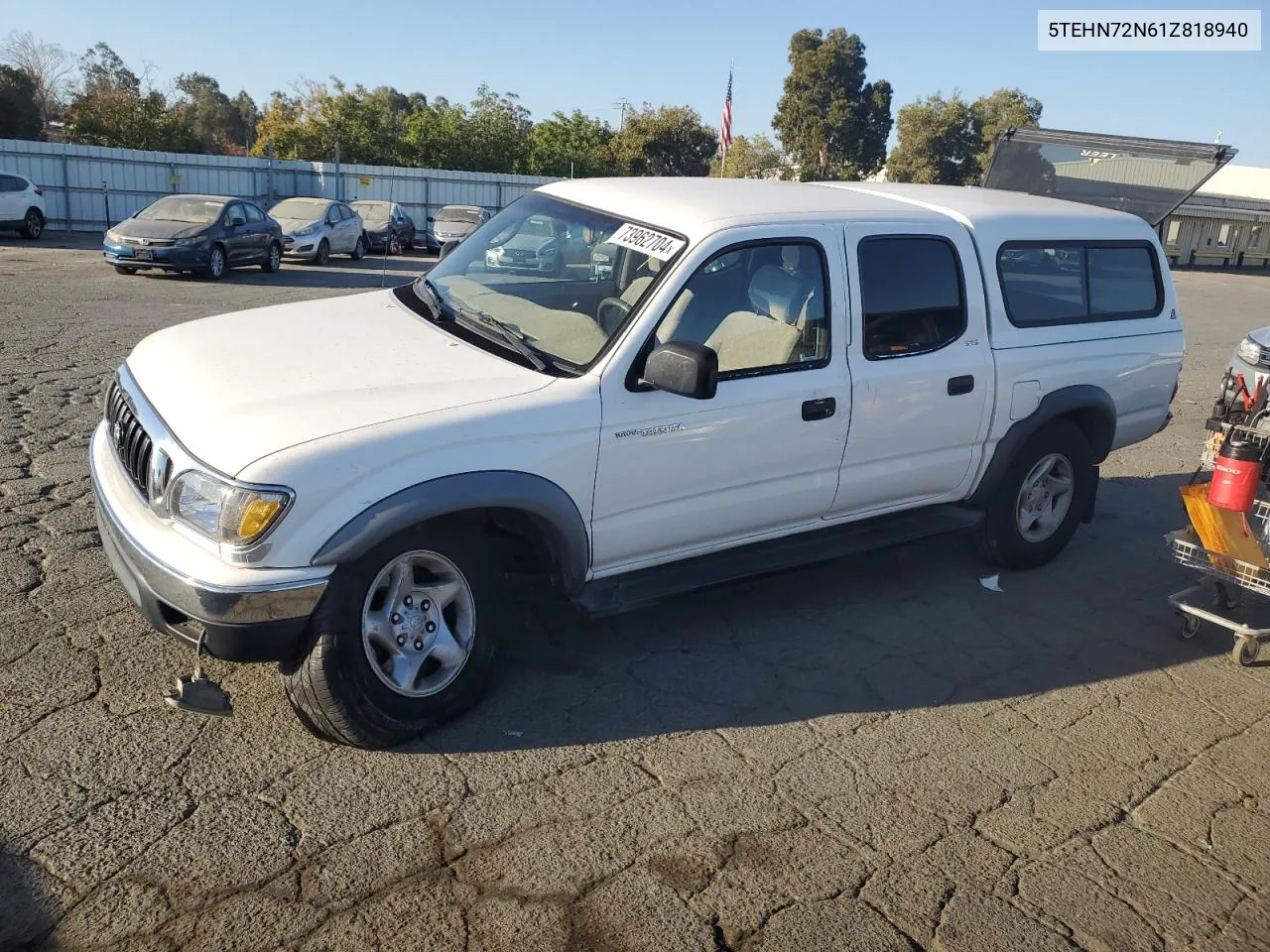 2001 Toyota Tacoma Double Cab VIN: 5TEHN72N61Z818940 Lot: 73962704