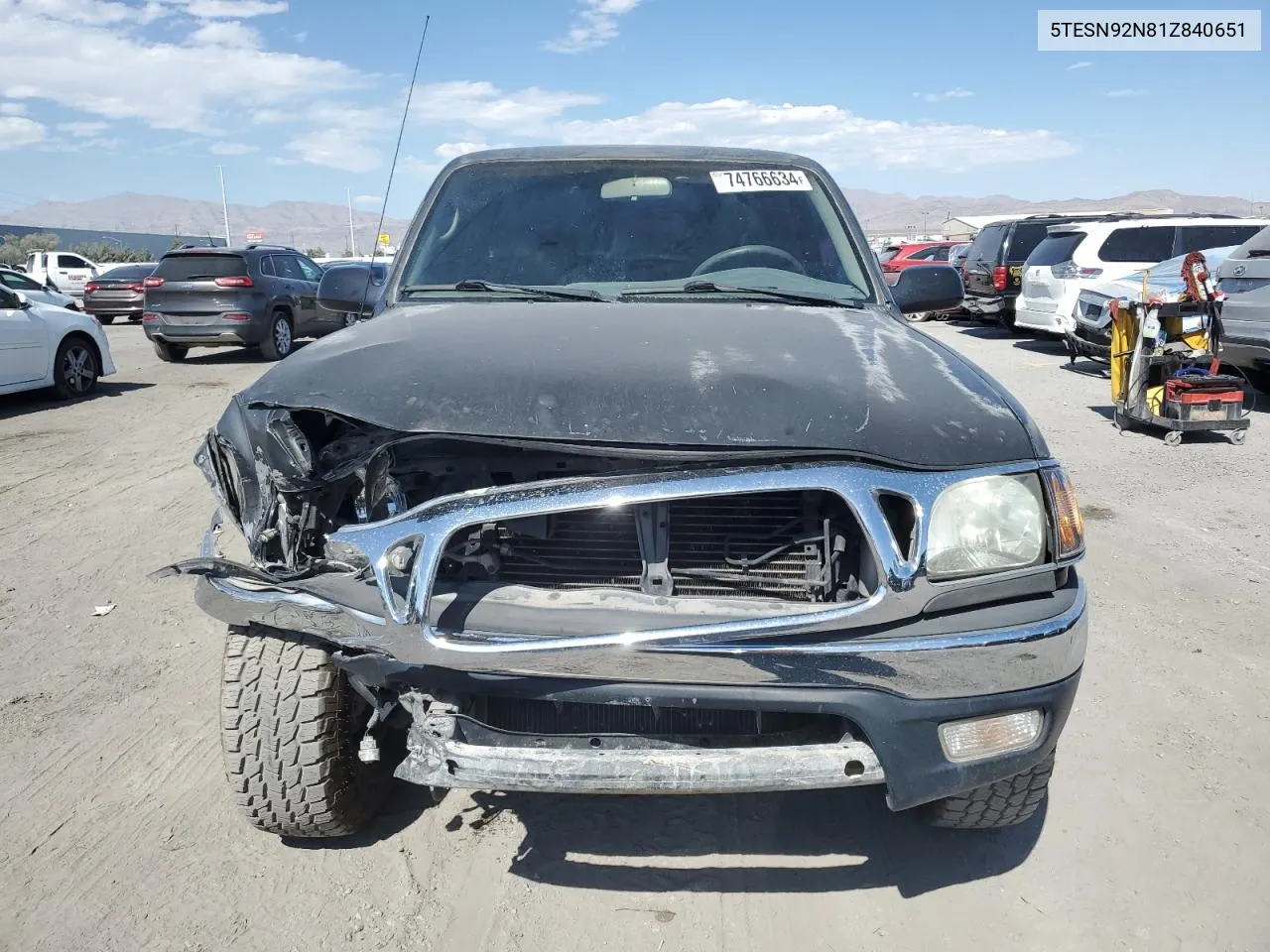 2001 Toyota Tacoma Xtracab Prerunner VIN: 5TESN92N81Z840651 Lot: 74766634