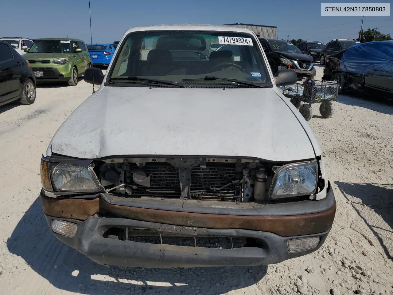 2001 Toyota Tacoma VIN: 5TENL42N31Z850803 Lot: 74794924