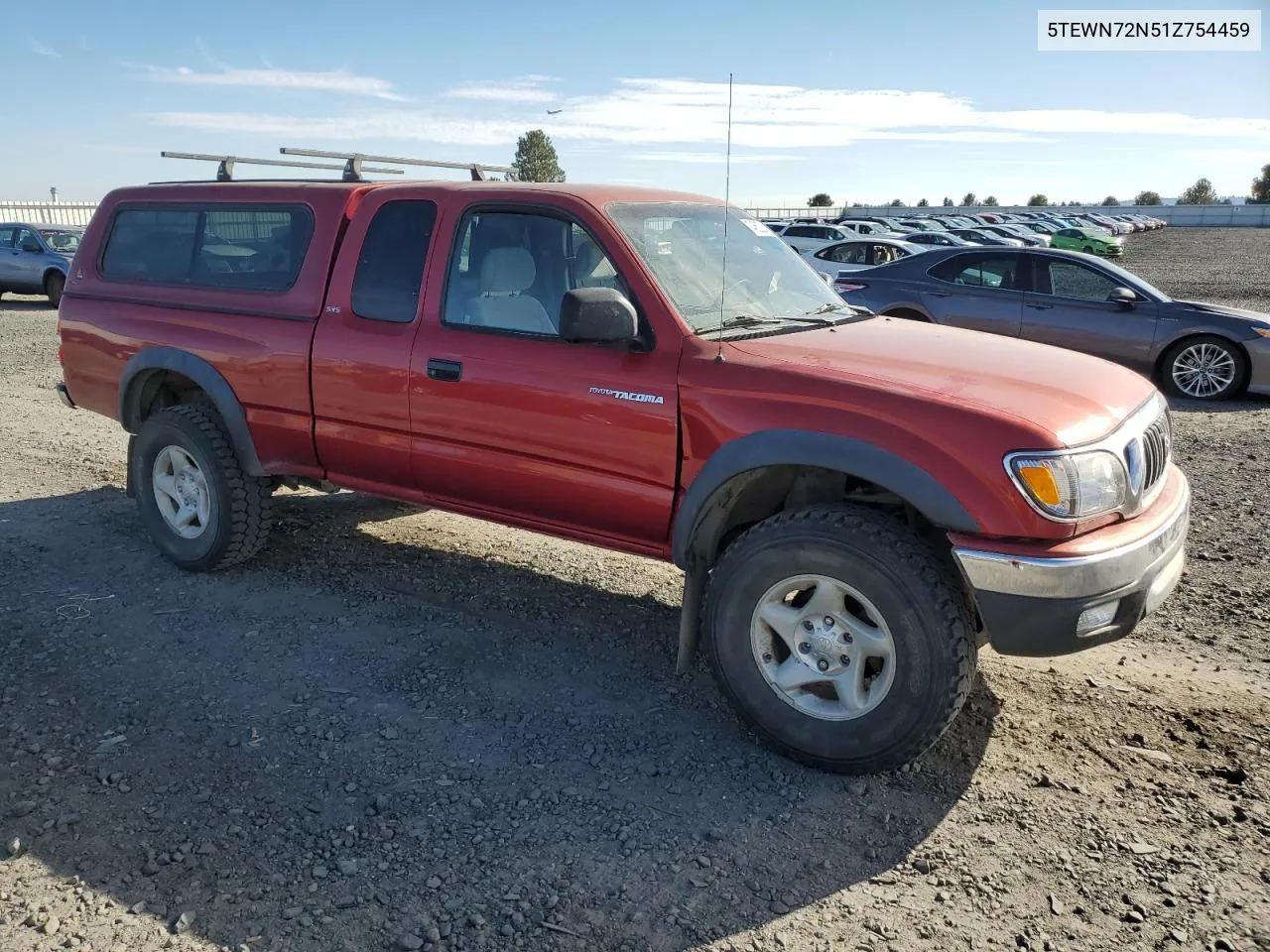 2001 Toyota Tacoma Xtracab VIN: 5TEWN72N51Z754459 Lot: 74852284