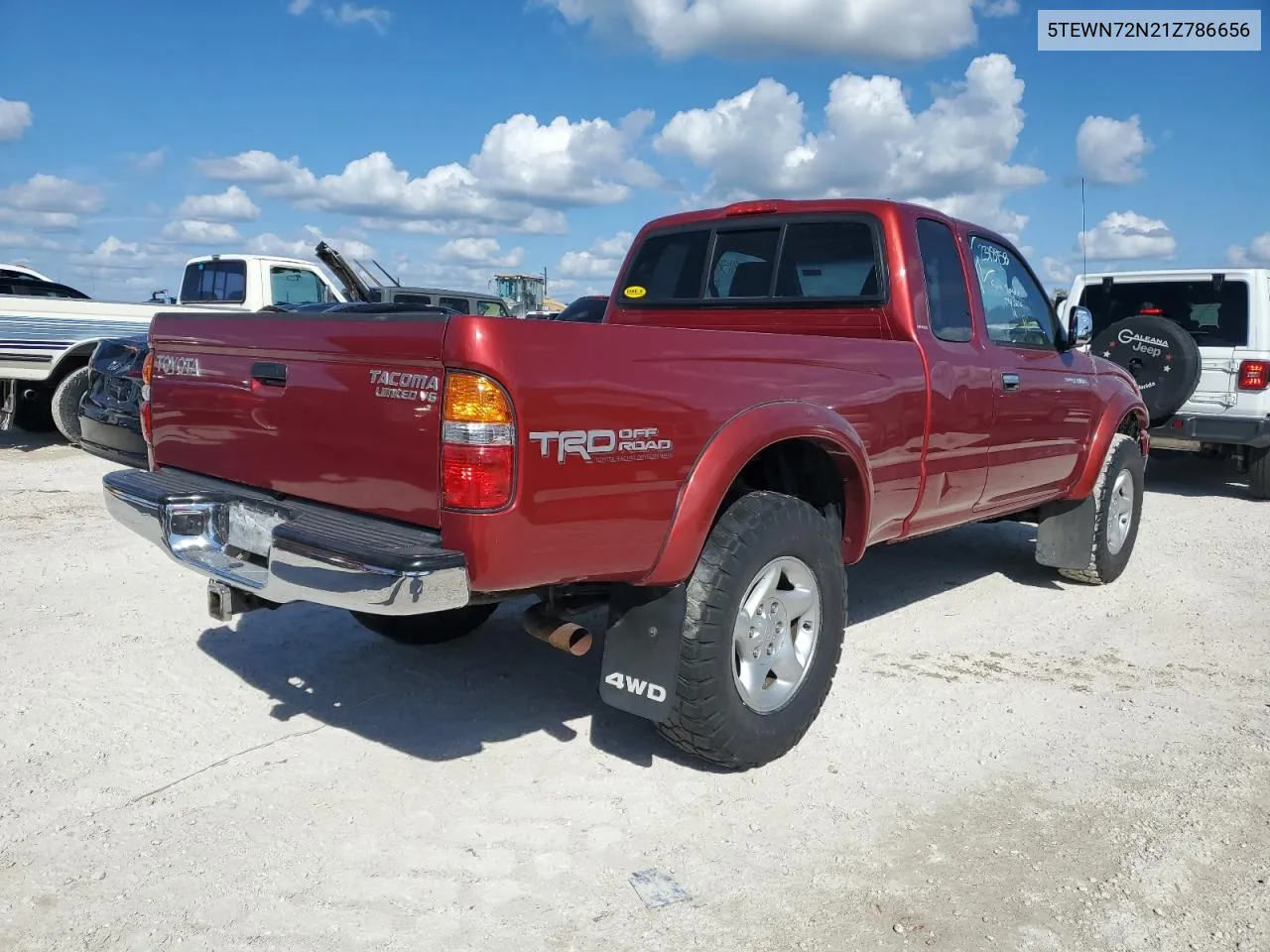 2001 Toyota Tacoma Xtracab VIN: 5TEWN72N21Z786656 Lot: 75174174