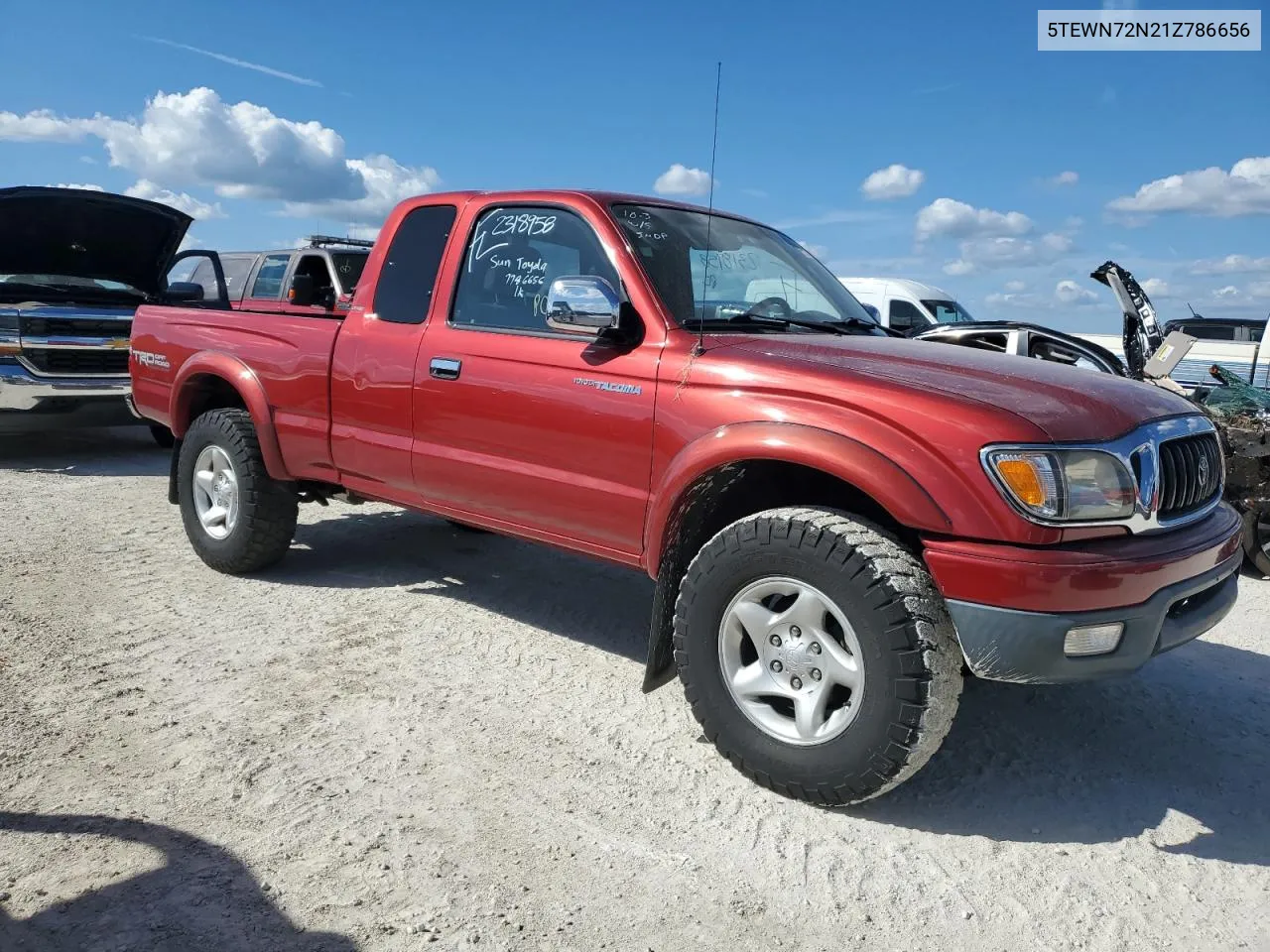 2001 Toyota Tacoma Xtracab VIN: 5TEWN72N21Z786656 Lot: 75174174