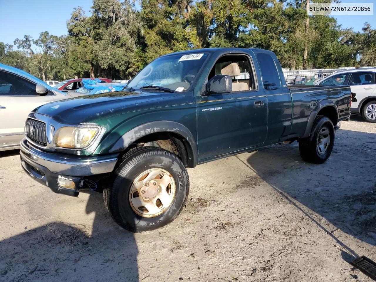 2001 Toyota Tacoma Xtracab VIN: 5TEWM72N61Z720856 Lot: 75901934