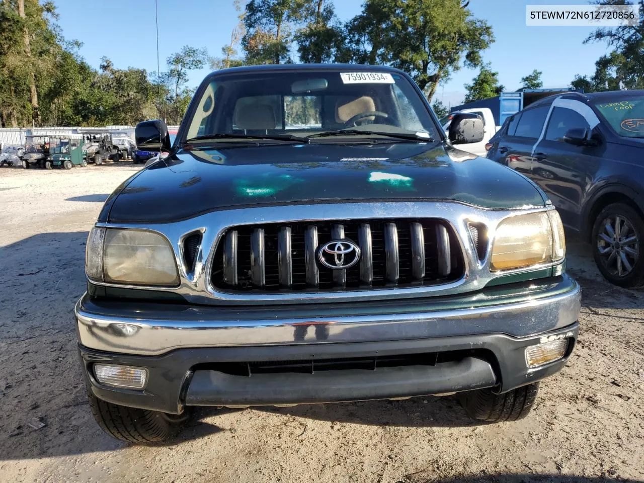 2001 Toyota Tacoma Xtracab VIN: 5TEWM72N61Z720856 Lot: 75901934