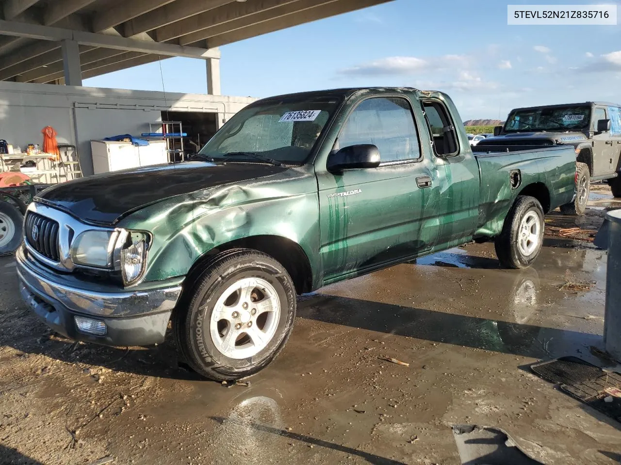 2001 Toyota Tacoma Xtracab VIN: 5TEVL52N21Z835716 Lot: 76135824