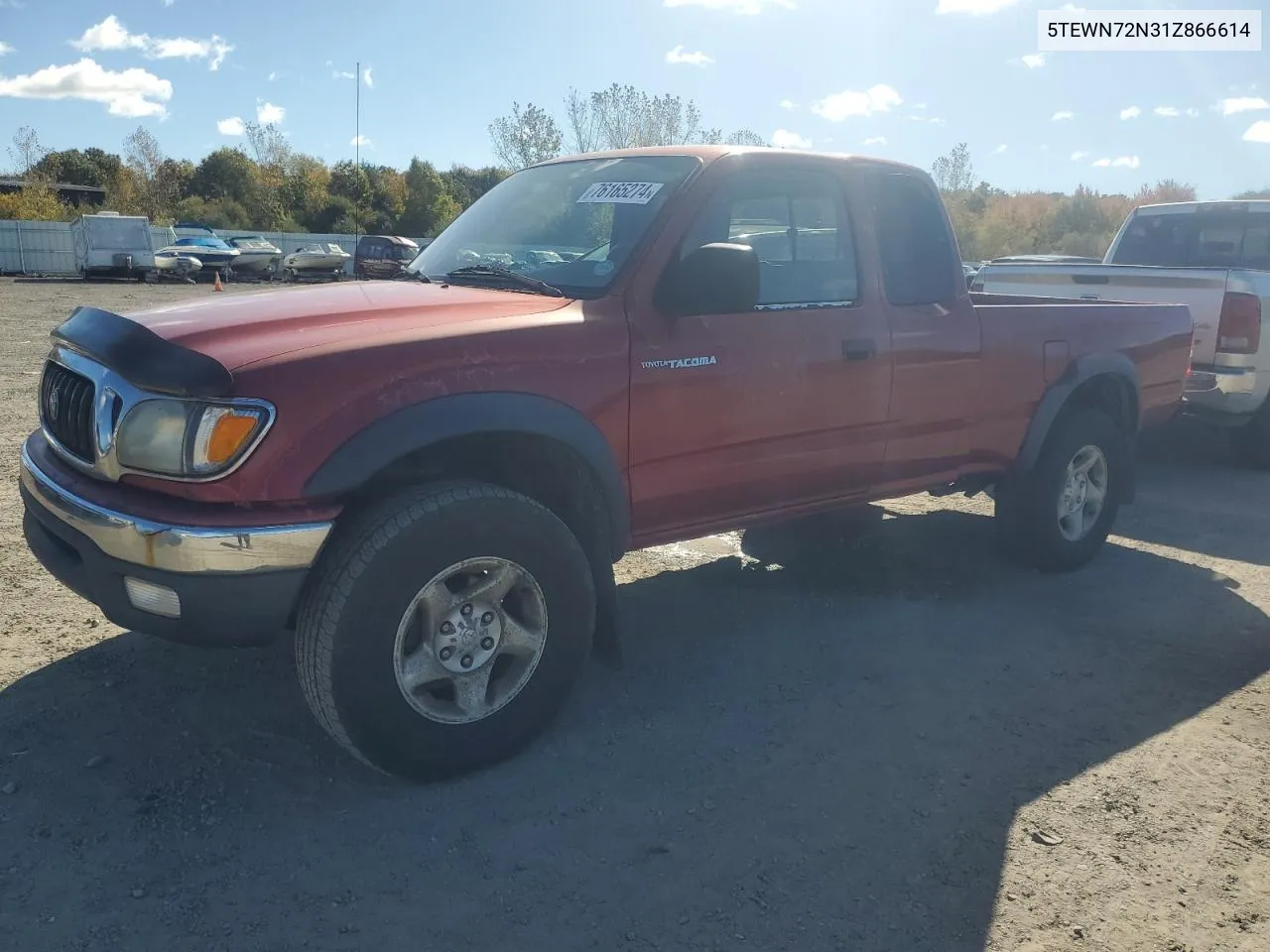 2001 Toyota Tacoma Xtracab VIN: 5TEWN72N31Z866614 Lot: 76165274